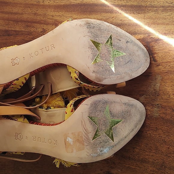 Kotur Guzel Bohemian Leather Snakeskin Stiletto Heels Size 10 Goddess Complex - Picture 13 of 16